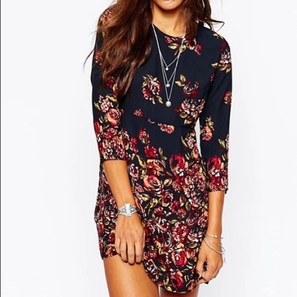 4/$30 Floral Dress with 3/4 Sleeves